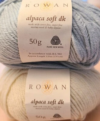 ROWAN Alpaca Soft DK Merino Wool / Baby Alpaca yarn 2 Ball Skeins  - Image 1 of 4