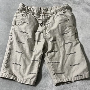 Zara Chino Shorts Boys Size 11/12 Light Tan With Blue All Over Design 100%Cotton - Picture 1 of 13