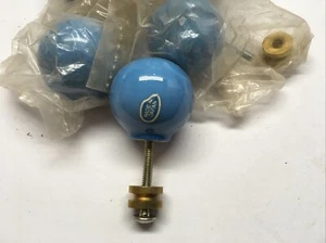 Sky Blue SPHERICAL CABINET DRAWER KNOB, PORCELAIN,1-1/4" DIAMETER LOT Of 5 NEW - Picture 1 of 3