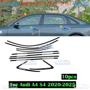 Gloss Black Car Window Molding Trim Strip Cover 10pcs For Audi A4 S4 2020-2025 - Bild 1 von 4