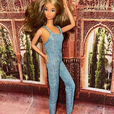 Vintage Barbie PJ Christie Light Blue Disco Jumpsuit "Shine at the Party" HTF⭐️ - Image 1 of 4