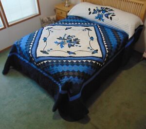 NEW! AMISH HANDMADE QUILT! ~ Trip Around The Lilly ~ 104 x 115
