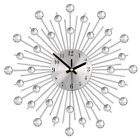Eye catching Metal Wall Clock Decor with Quartz Movement and Crystal Detailing