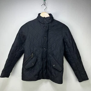 Vintage Barbour Powell Quilted Jacket Boys Large 10/11 Black - Picture 1 of 17