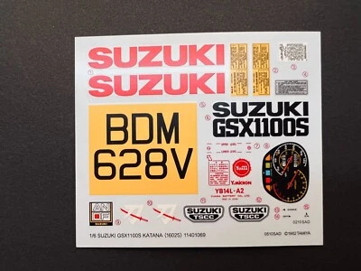 Decalcomanie originali Tamiya per 1/6 SUZUKI GSX1100S KATANA. Articolo 16025 ... - Immagine 1 di 4