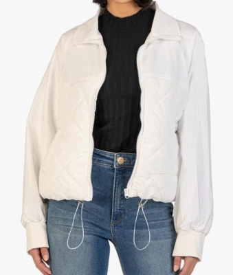 KUT From The Kloth Adley Quilted Light Puffer Jacket Off-White Sz XL NWT - Image 1 of 4