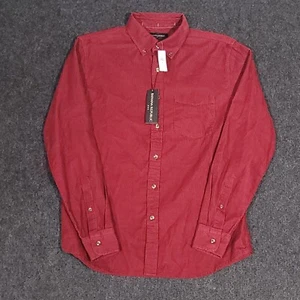 Banana Republic Corduroy Shirt Mens Medium Slim Fit Red Long Sleeve Button Down - Picture 1 of 16