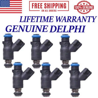 OEM DELPHI 6/Unit Fuel Injectors For 2006-2009 Chevrolet Uplander 3.9L V6 - Image 1 of 2