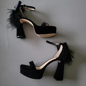 Platform Black Velvet Sandals by Antonio Melani 9.5 M - Picture 1 of 12