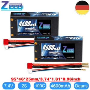 2x Zeee 7.4V 2S Short Lipo Akku Deans 100C 4600mAh 4mm Ball for für RC Auto Boat - Bild 1 von 9