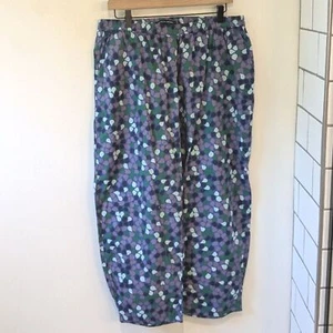 Gudrun Sjoden Women's Multicolor Cotton Linen Blend Pull On Elastic Crop Pants L - Picture 1 of 7