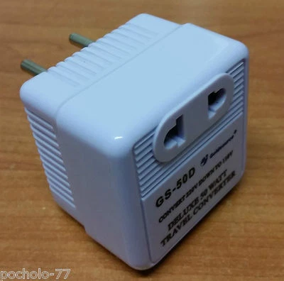 GOLDSOURCE ADAPTADOR TRANSFORMADOR 50W CONECTA EQUIPOS AMERICANOS 110V EN ESPAÑA MAX 30W