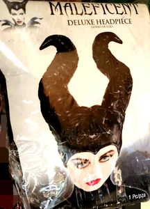 Maleficent Horns Deluxe Movie Costume Accessory Halloween Cosplay Disney Black - Picture 1 of 3