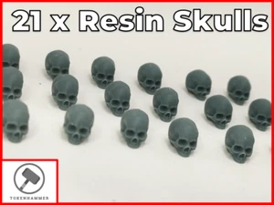 Pack of 21 Highly Detailed Resin Human Skulls (Range of Sizes) - Picture 1 of 11
