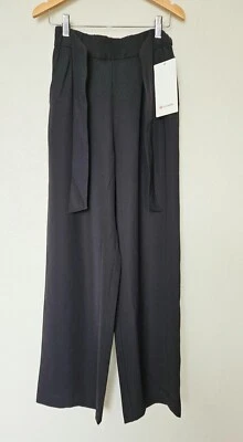 Nuevo con etiquetas Pantalón Lululemon Noir Talla 4 Negro Cintura Alta Viaje Tejido Corbata Frontal Foto 1 de 4