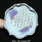 7'' Song Dynastie Jun Ofen Porzellan Gilt Gedichte Wort Tray Dish Teller