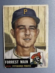VINTAGE BASEBALL CARD TOPPS 1953 Pirates Forrest Main #198 - Picture 1 of 2