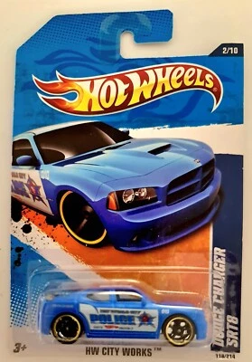 Hot Wheels 2010 DODGE CHARGER SRT8 2/10 - 2011 HW City Works - Blue Police - Image 1 of 4