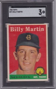 1958 Topps #271 Billy Martin SGC 3 - Imagen 1 de 2