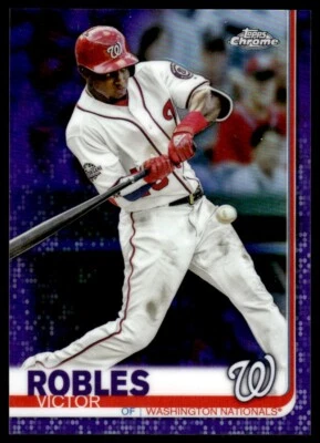 2019 Topps Chrome PURPLE /299 Victor Robles Washington Nationals #33 - Image 1 of 2