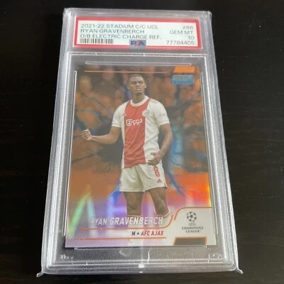 2022 Topps SC Chrome Ryan Gravenberch Orange Blue Electric Refractor /10 PSA 10 - Image 1 of 2