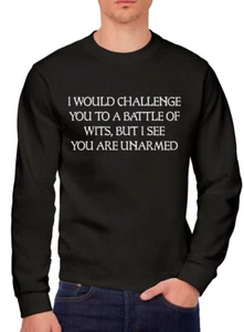 Sudadera para hombre I Would Challenge You To a Battle of Wits divertida cita de Shakespeare - Imagen 1 de 6