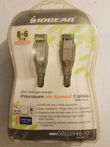 IOGear G2L13946-10  IEEE 1394 6-Pin to 6-Pin Firewire Cable 10' - Picture 1 of 4