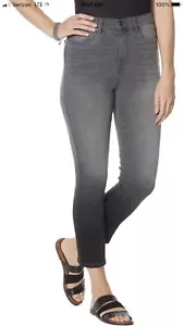 DG2 By Diane Gilman Stretch Dip Dye Crop Jean Gray Black 16 Tall - Picture 1 of 1