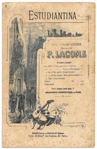 ESTUDIANTINA Piano et chant Musique de P. LACOME Paroles J. de LAU LUSIGNAN - Picture 1 of 2