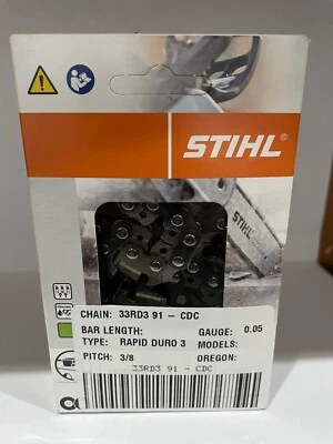 33RD3 91 STIHL 3/8 28 pulgadas NUEVA MOTOSIERRA DE CARBURO .050 91 HOJA DE 28 PULGADAS Foto 1 de 4