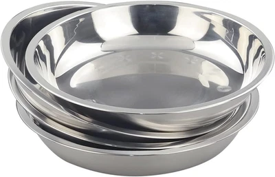 Stainless Steel round Plates Dish Set for Dinner Plate, Outdoor Camping, BBQ, Se - Image 1 of 4