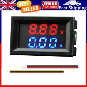 Medidor de corriente de voltaje digital LED doble medidor de voltaje DC0-100V (rojo azul 10A). - Imagen 1 de 5