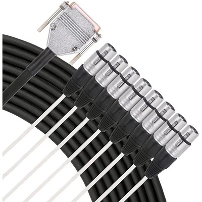 Livewire Advantage 8 canales serpiente D-sub a XLR hembra 5 pies negro Foto 1 de 4