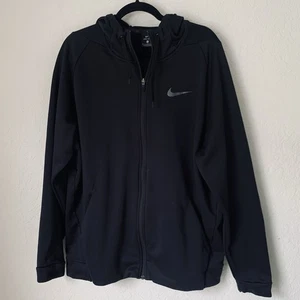 Nike Jacke Therma Full Zip Hoodie Herren XL schwarz Fleece gefüttert Sport Gym Street - Bild 1 von 10