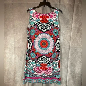 Nicole By Nicole Miller Pink Floral Sleeveless Above Knee Dress- Size Large - Picture 1 of 10