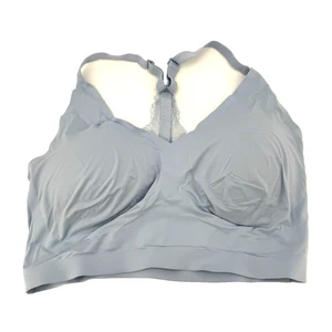 SOMA Enbliss Racerback Lace Bralette Wireless Bra Womens XXL Blue Seamless - Picture 1 of 10