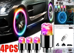 4x Tapas de válvula de neumático LED - Luces de rueda iluminadas para bicicleta, motocicleta, automóvil y scooter - Imagen 1 de 10