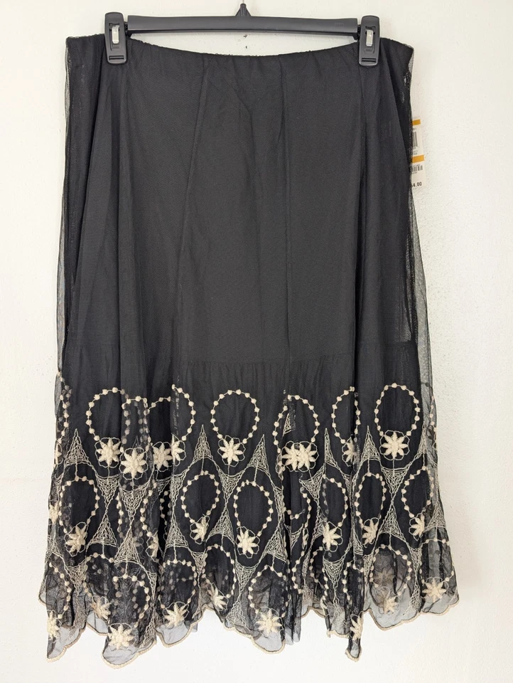 Falda de tul Style & Co para mujer transparente en capas bordado completo talla 3X Foto 1 de 4