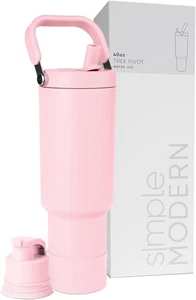 Pivote Trek moderno simple | Vaso de paja abatible de 40 oz con mango | Botella de agua y - Imagen 1 de 3