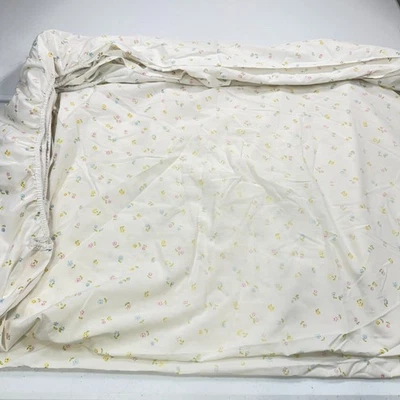 vintage wamsutta queen fitted sheet multi colored floral small all over mcm - Image 1 of 4