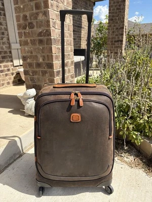 BRICS Luggage Brown Pebble Leather 26” Wheeled Suitcase Vintage Made in Italy - Image 1 of 4