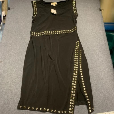 Vestido para mujer MICHAEL KORS Core of Kors talla XL negro dorado ojal abertura Foto 1 de 4