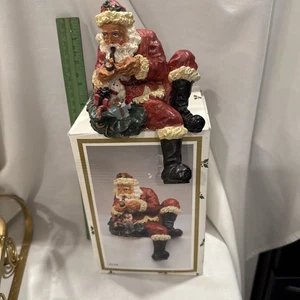 WEIHNACHTSMANN 6 ZOLL FIGUR WEIHNACHTEN POLY HARZ SAMMLERSTÜCK STRUMPFHALTER Pfeife - Bild 1 von 7