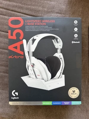  Logitech Astro A50 Lightspeed Wireless Gaming Headset + Base Station White NEW - Image 1 of 4