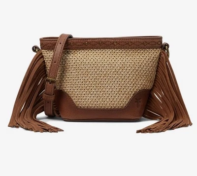 FRYE AVA RAFFIA MINI BUCKET HANDBAG STAW AND LEATHER CROSSBODY WITH DUST BAG - Image 1 of 4