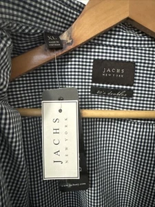 Jachs New York langärmlige schwarze karierte Herrenhemden mit Gingham-Muster Größe XL neu mit Etikett - Bild 1 von 5