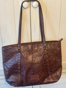 Patricia Nash Benvenuto Tooled Signature Leather Tote Bag Purse - Picture 1 of 12