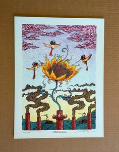 Marq Spusta “Flower From A Smokestack” Light Blue Signed/#’d Limited Edition/200 - Picture 1 of 5