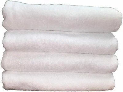 LOT of 12 Bath Sheet Towels White 100% Cotton Super Soft 500 GSM 30x60 Wholesale - Image 1 of 4