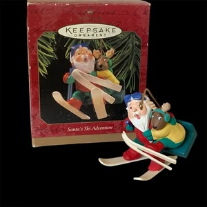 1997 Hallmark Keepsake Santa's Ski Adventure Christmas Ornament EUC - Picture 1 of 11